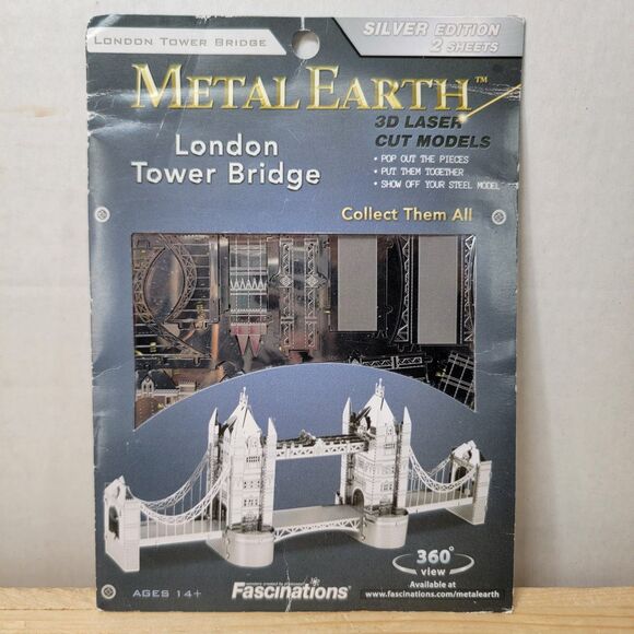 Metal Earth Steel Model Kit London "Tower Bridge" Silver Edition - NEW / SEALED - Picture 1 of 6